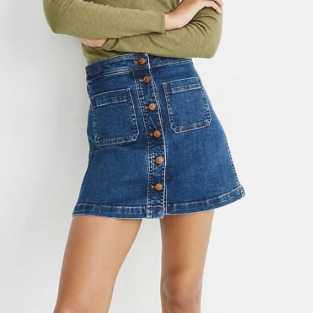 Madewell Denim Stretch A Line Skirt